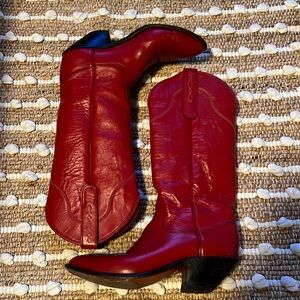 Vintage Womens Red Cowboy Boots
